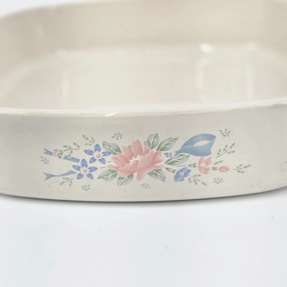 Vintage Corning Ware Pastel Bouquet Casserole Dish 2.5L A-10-B Cookware USA 80's